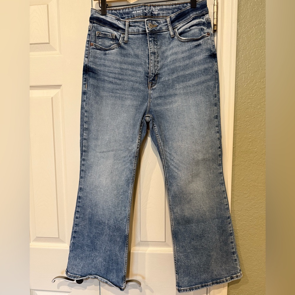 OLD NAVY Higher‎ High-Rise Flare Women’s Blue Jeans Secret Smooth Pockets Sz 8P